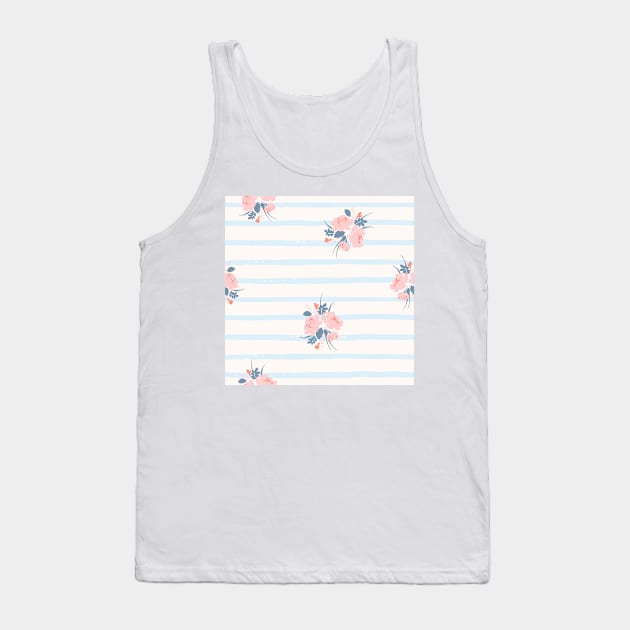 Pink FLower Wallpaper Print Tank Top by martynzero